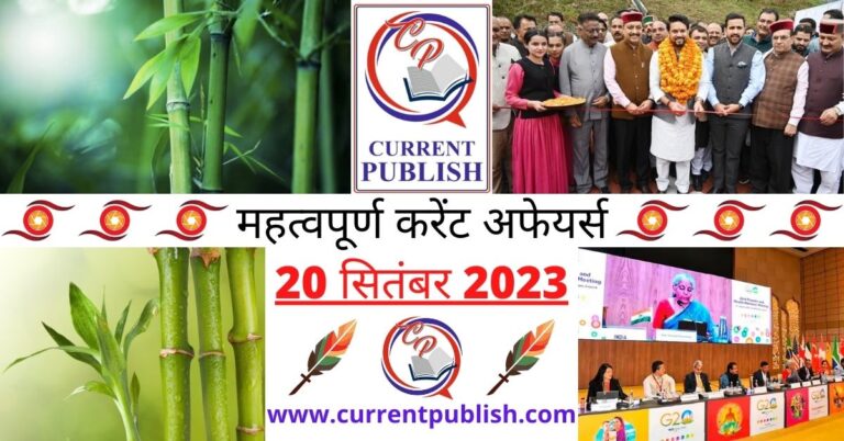 Important 20 September 2023 Current Affairs in Hindi | Today Current Affairs